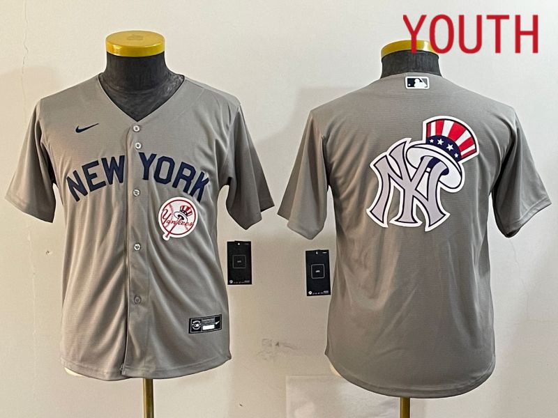 Youth New York Yankees Blank Grey Game 2024 Nike MLB Jersey style 121810->youth mlb jersey->Youth Jersey